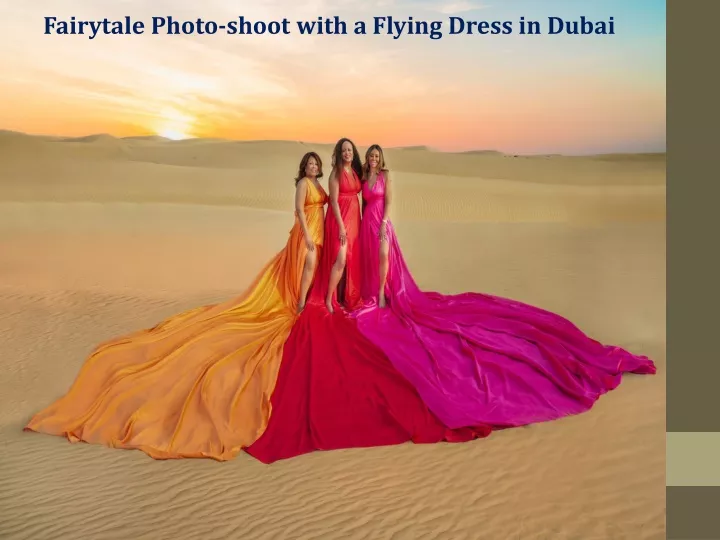 fairytale photo shoot with a flying dress in dubai