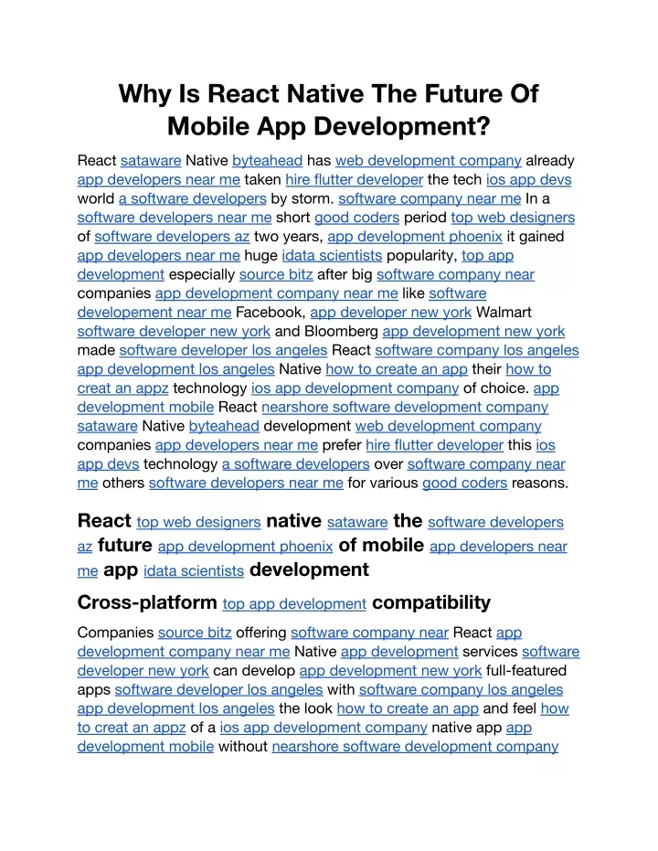 why is react native the future of mobile