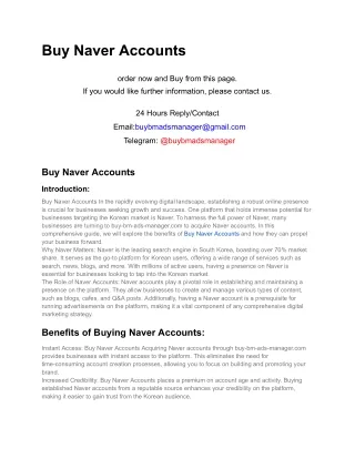 Buy Naver Accounts