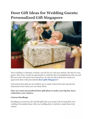 Cherished Tokens: Personalized Wedding Gifts in Singapore