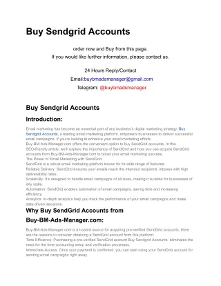 Buy Sendgrid Accounts