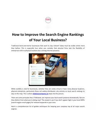 How to Improve the Search Engine Rankings of Your Local Business?