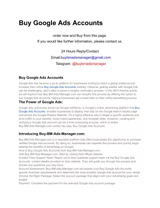 Buy Google Ads Accounts