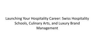 Launching Your Hospitality Career