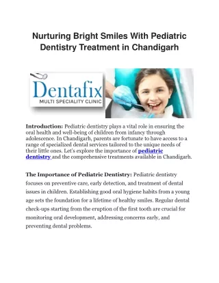 Pediatric Dentistry Treatment in Chandigarh