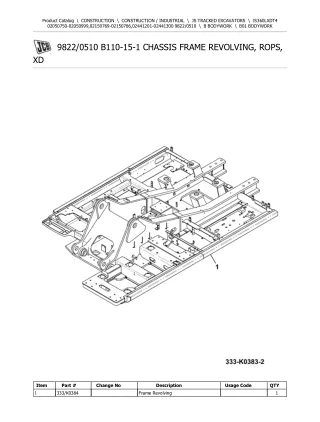 JCB JS360LXD T4 TRACKED EXCAVATOR Parts Catalogue Manual (Serial Number 02050750-02050999)