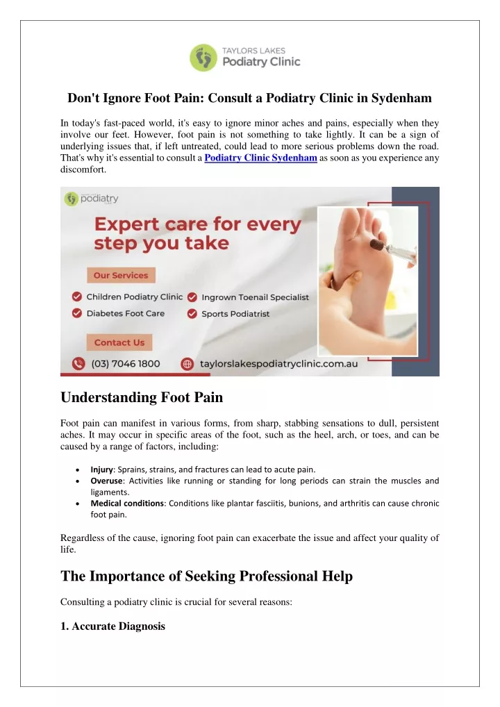 don t ignore foot pain consult a podiatry clinic