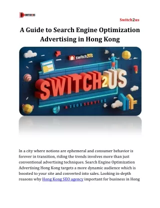 A Guide to Search Engine Optimization Advertising in Hong Kong