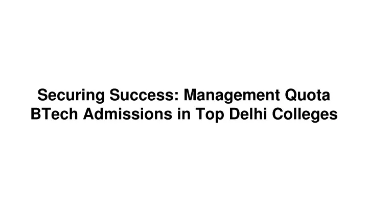 securing success management quota btech