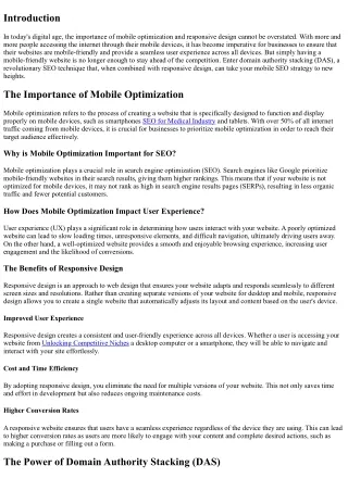 The Marriage of Responsive Design and Domain Authority Stacking: A Mobile SEO Re