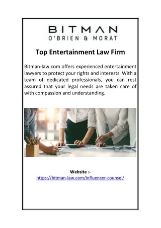 Top Entertainment Law Firm