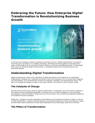 Embracing the Future - How Enterprise Digital Transformation is Revolutionizing Business Growth