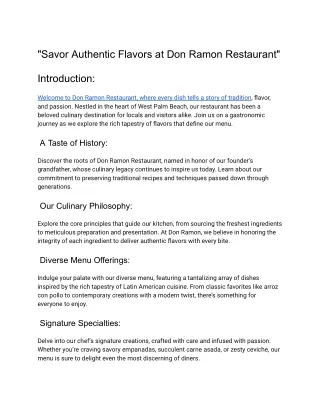 _Savor Authentic Flavors at Don Ramon Restaurant_