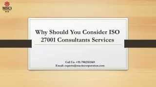 why should you consider iso 27001 consultants services