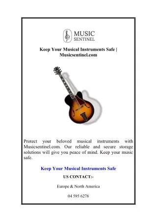 Keep Your Musical Instruments Safe Musicsentinel.com