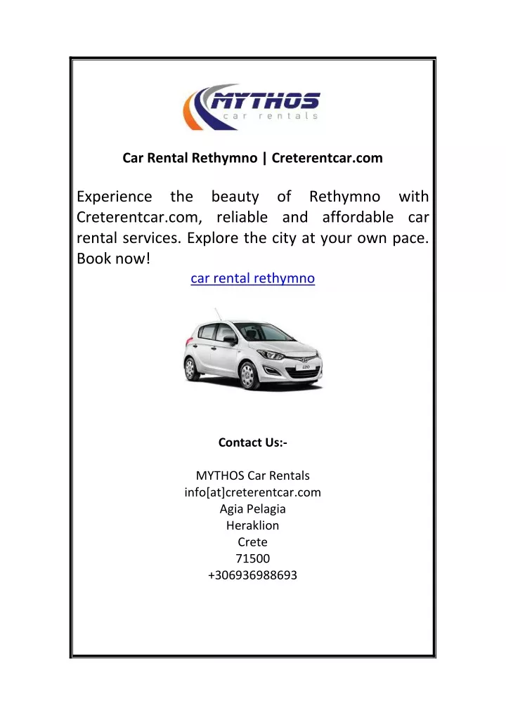 car rental rethymno creterentcar com