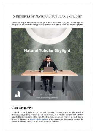 5 Benefits of Natural Tubular Skylight