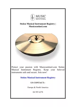 Stolen Musical Instrument Registry Musicsentinel.com