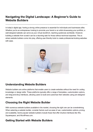 Navigating the Digital Landscape A Beginners Guide to Website Builders