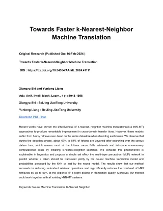 Towards Faster k-Nearest-Neighbor Machine Translation