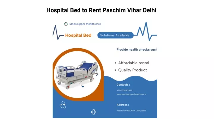 hospital bed to rent paschim vihar delhi