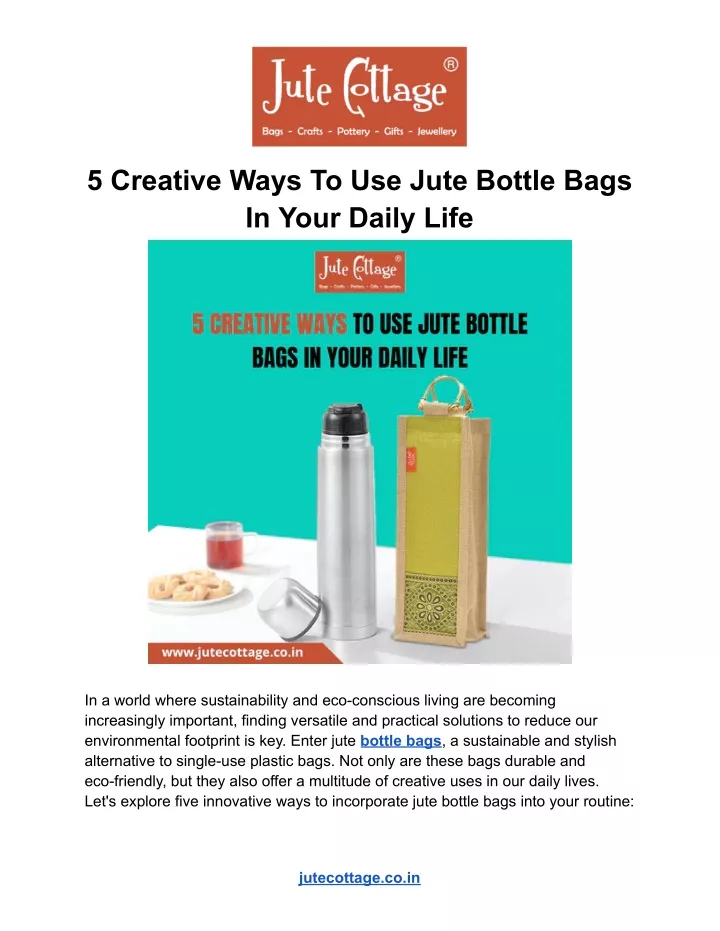 5 creative ways to use jute bottle bags in your