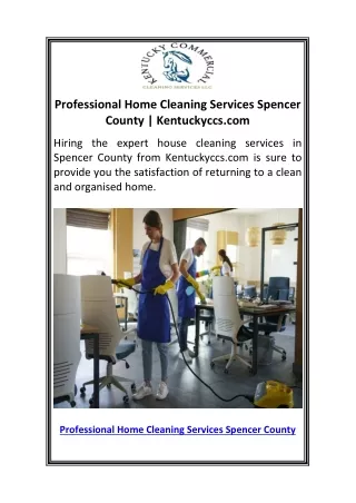 Professional Home Cleaning Services Spencer County  Kentuckyccs.com