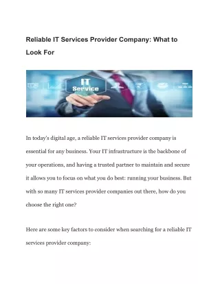 IT Service Provider Company