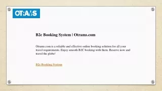 B2c Booking System  Otrams.com