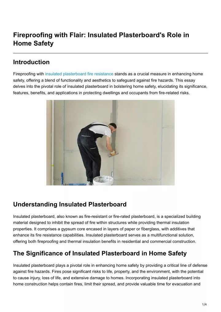 fireproofing with flair insulated plasterboard