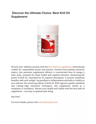 _Discover the Ultimate Choice_ Best Krill Oil Supplement