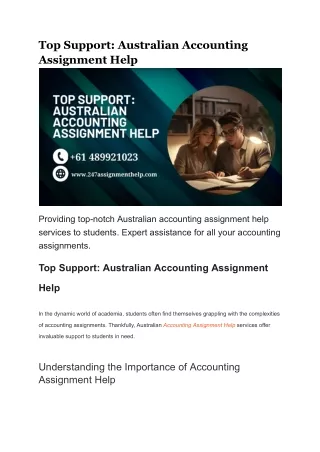 Top Support_ Australian Accounting Assignment Help