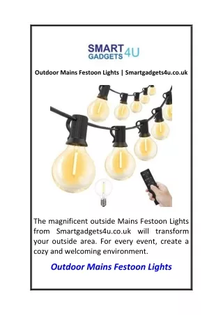 Outdoor Mains Festoon Lights Smartgadgets4u.co.uk