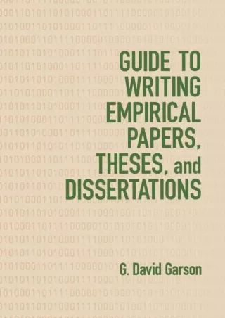 ⚡PDF ❤ Guide to Writing Empirical Papers, Theses, and Dissertations