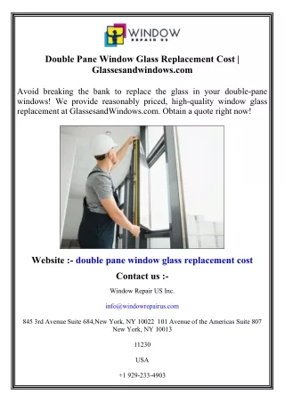 Double Pane Window Glass Replacement Cost   Glassesandwindows.com