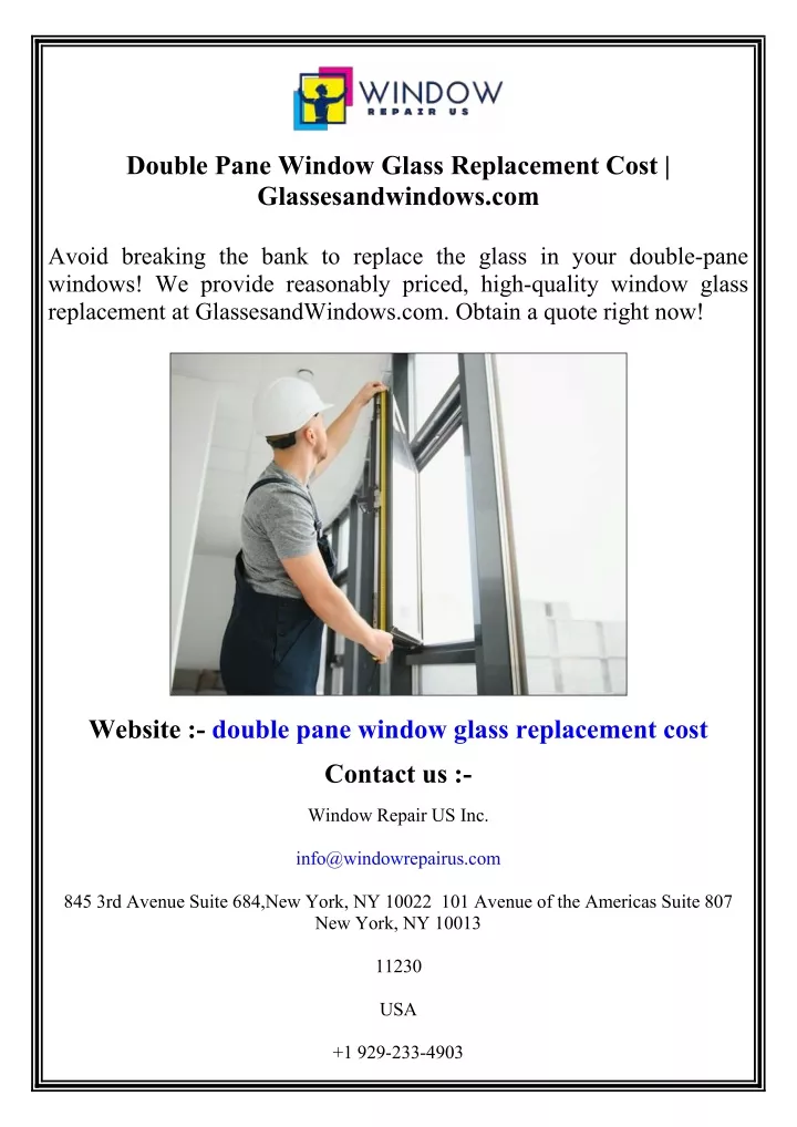 double pane window glass replacement cost