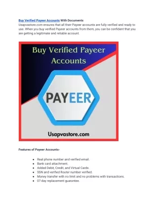 Buy Verified Payeer Accounts