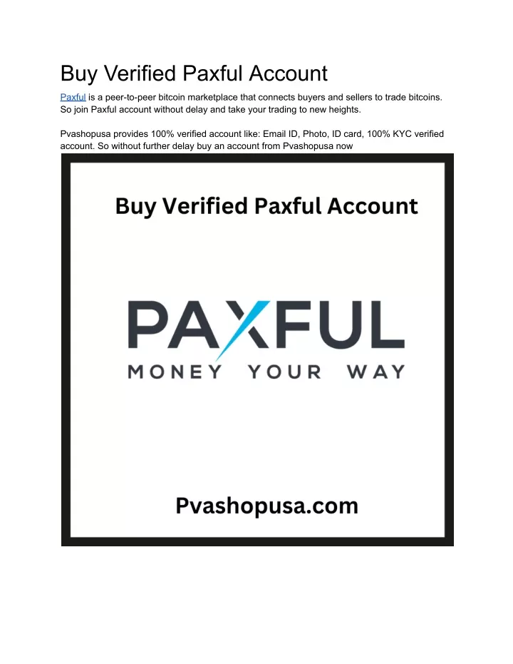 buy verified paxful account