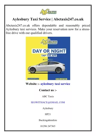 Aylesbury Taxi Service Abctaxis247.co.uk