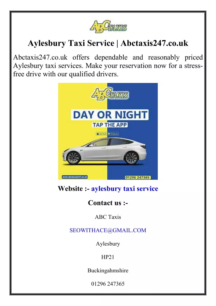 aylesbury taxi service abctaxis247 co uk