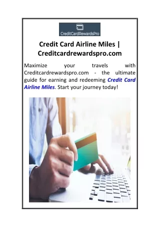 Credit Card Airline Miles  Creditcardrewardspro.com