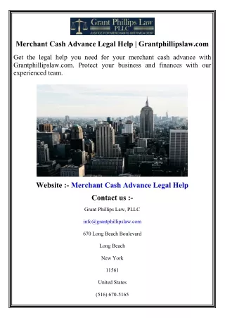 Merchant Cash Advance Legal Help   Grantphillipslaw.com