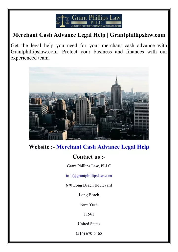 merchant cash advance legal help grantphillipslaw