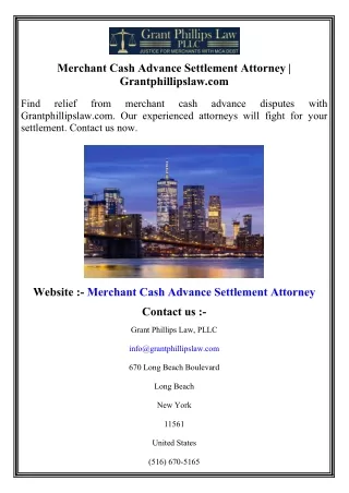Merchant Cash Advance Settlement Attorney   Grantphillipslaw.com