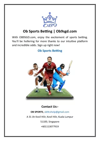 Ob Sports Betting | Ob9sgd.com