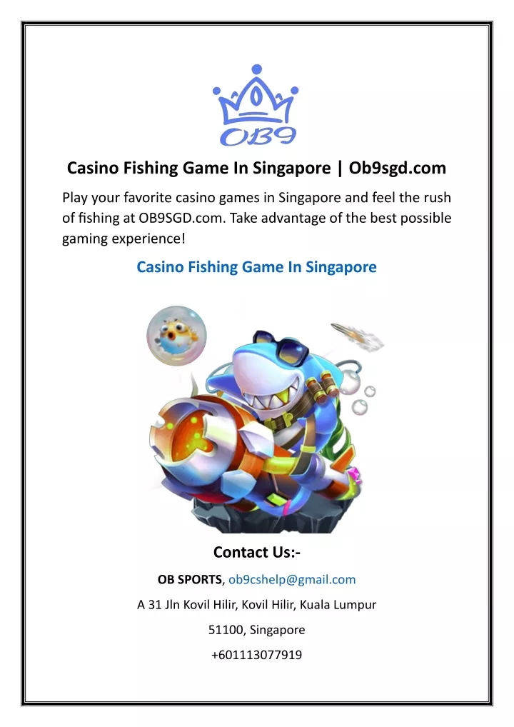 casino fishing game in singapore ob9sgd com