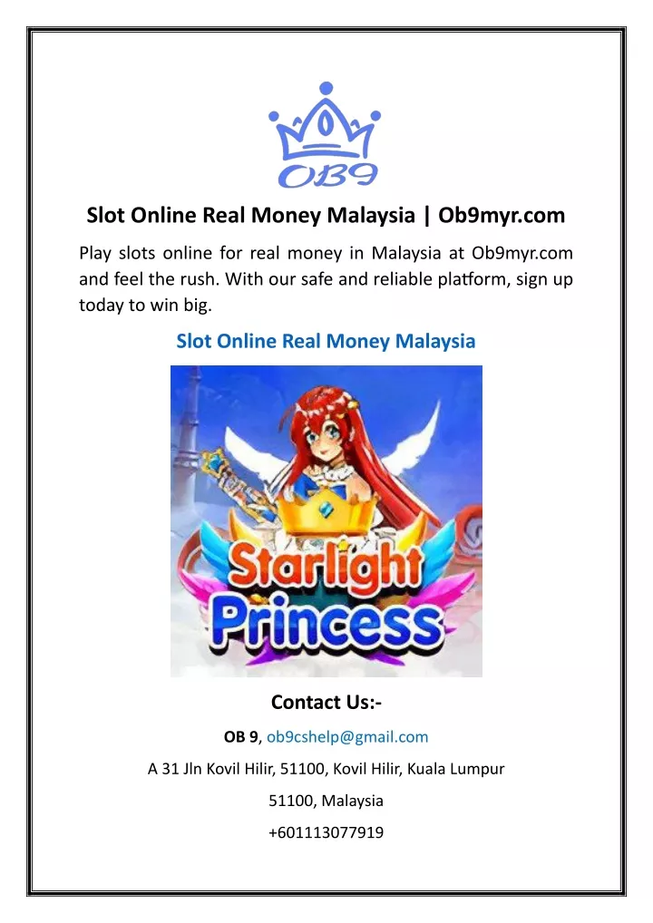 slot online real money malaysia ob9myr com