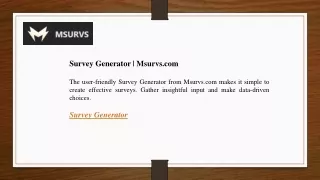 Survey Generator Msurvs.com