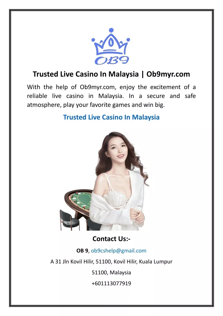 trusted live casino in malaysia ob9myr com