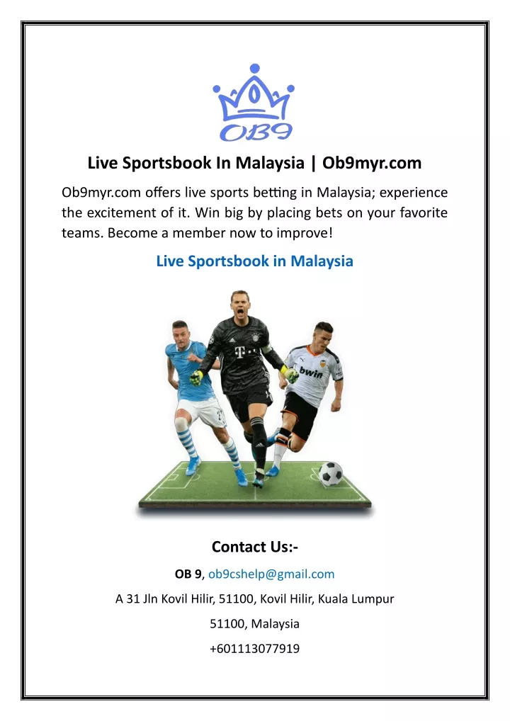 live sportsbook in malaysia ob9myr com